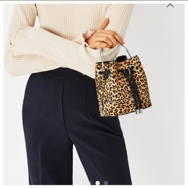 ZARA(ザラ)のZARA　インスタ人気　ヒョウ柄　ハラコ　ショルダーバッグ レディースのバッグ(ショルダーバッグ)の商品写真