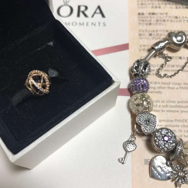 パンドラ　PANDORA 両面14kハートグリップ