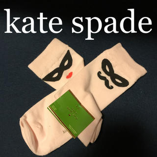 ケイトスペードニューヨーク(kate spade new york)の【新品 レア❗️】 ケイト スペード 靴下 クルー ソックス ピンク ヒゲマーク(ソックス)