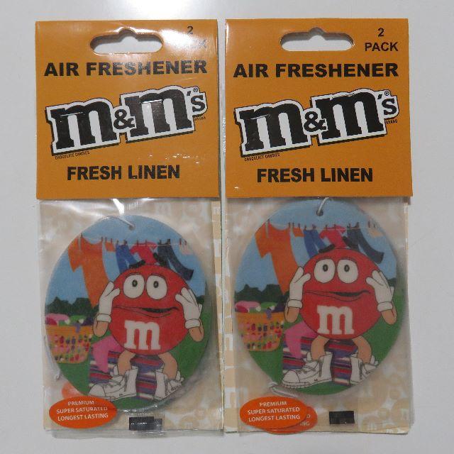 m&m's ☆LA直輸入☆エアフレッシュナー 4枚入 FRESH LINEN 自動車/バイクの自動車(車内アクセサリ)の商品写真