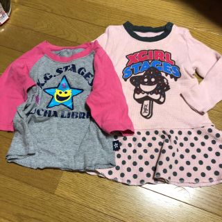 エックスガールステージス(X-girl Stages)の90サイズエックスガールステージス2枚セット(Tシャツ/カットソー)