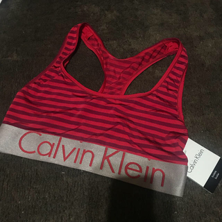 カルバンクライン(Calvin Klein)のCalvinKlein スポブラ  赤×紫ボーダー Sサイズ(ウェア)