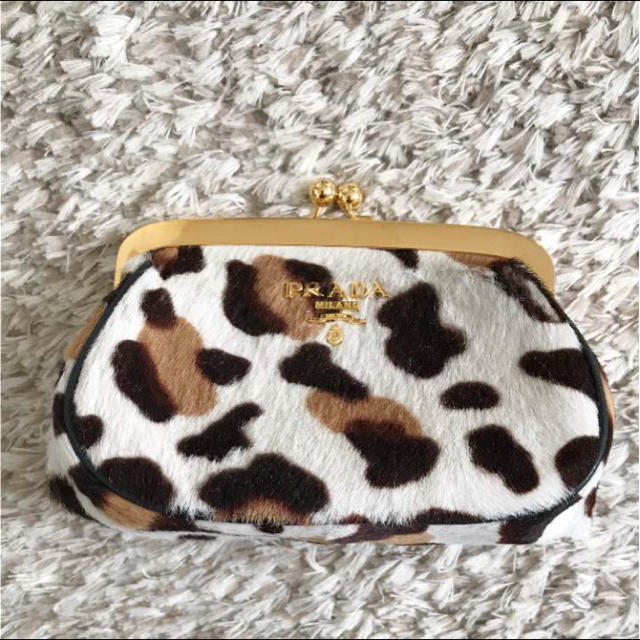 PRADA - PRADA プラダ 確実本物 ハラコ ヒョウ柄 ポーチ コインケース