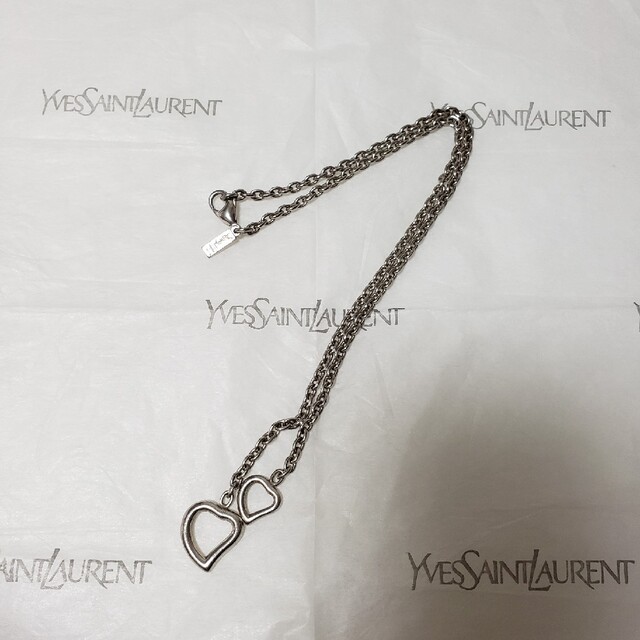 Yves Saint Laurent(イヴサンローラン)の*美品　イヴサンローラン　ダブルハートのネックレス レディースのアクセサリー(ネックレス)の商品写真