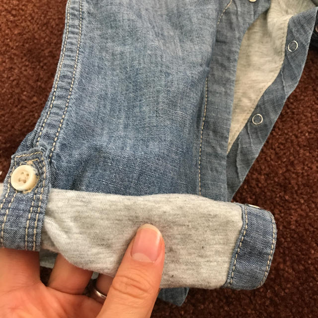 babyGAP(ベビーギャップ)のkykey様専用！ギャップ☆つなぎ デニム地長袖ロンパース キッズ/ベビー/マタニティのキッズ服男の子用(90cm~)(その他)の商品写真