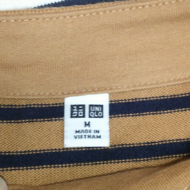 UNIQLO(ユニクロ)のまゆんさん専用【UNIQLO】ボーダーＴ(ベージュ) レディースのトップス(Tシャツ(長袖/七分))の商品写真