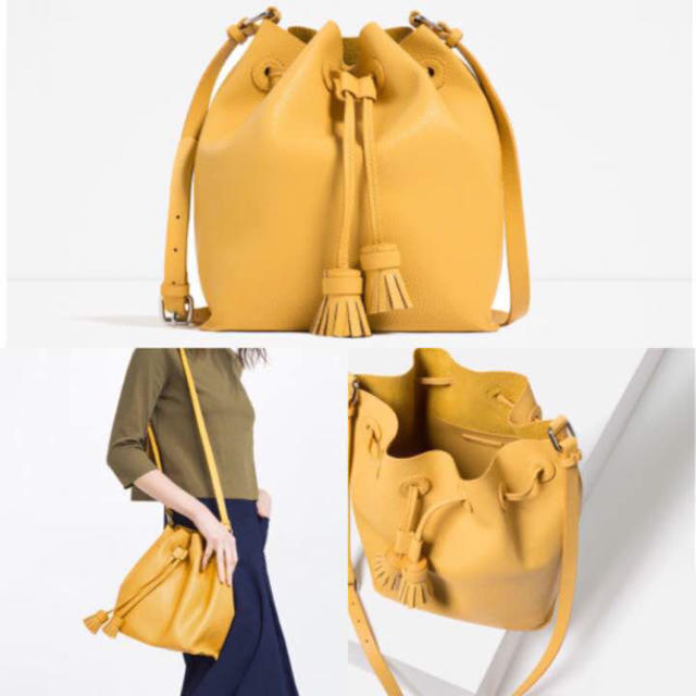 ZARA(ザラ)のZARA 新品 イエロー タッセル バッグ レディースのバッグ(ショルダーバッグ)の商品写真