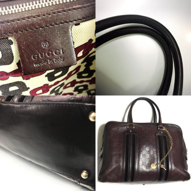 GUCCI - GUCCI グッチ シマ レザー ブリーフケース バッグ 鞄の GUCCI - GUCCI グッチ シマ レザー ブリーフケース バッグ 鞄の