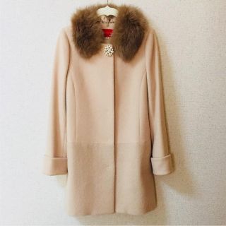 アプワイザーリッシェ(Apuweiser-riche)の【美品】可愛いすぎるアプのビジュー付き切替コート♡(ロングコート)