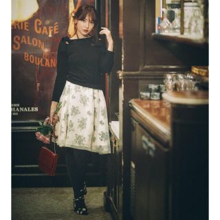 トッコ(tocco)のtocco closet♡フロッキーフラワーニットドッキングワンピース(ひざ丈ワンピース)