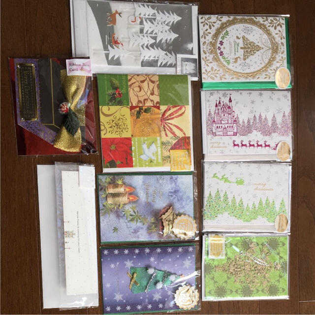 クリスマスカード 10点セット ハンドメイドの文具/ステーショナリー(カード/レター/ラッピング)の商品写真