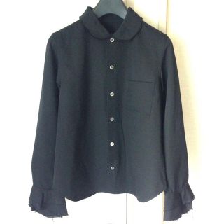 コムデギャルソン(COMME des GARCONS)のコムデギャルソン丸襟フリル二重袖ウールシャツ/ジュンヤワタナベ(シャツ/ブラウス(長袖/七分))