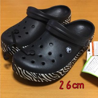 クロックス(crocs)の新品 26㎝ クロックス クロックバンド アニマルプリント クロッグ ブラック(サンダル)