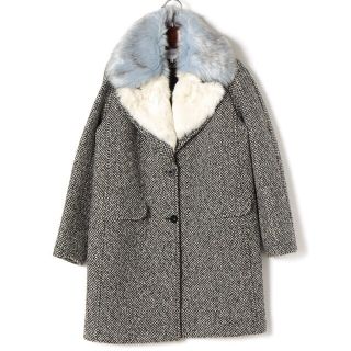 カルヴェン(CARVEN)の【新品11万円引き！】CARVEN 2way ファー付コート ハート襟♡(ロングコート)