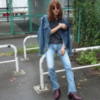 マウジー(moussy)のマウジーレースアップストレートデニム24限定品(デニム/ジーンズ)