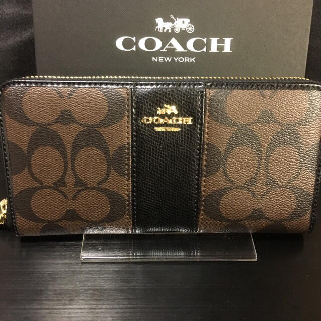 COACH(コーチ)の限定セール❣️新品コーチ長財布F52859ブラック×ダークブラウン レディースのファッション小物(財布)の商品写真