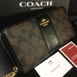 コーチ(COACH)の限定セール❣️新品コーチ長財布F52859ブラック×ダークブラウン(財布)