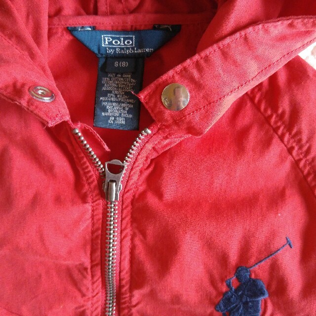 Ralph Lauren(ラルフローレン)のラルフローレン 薄手パーカー 130  赤 ジャケット ブルゾン ジャンバー キッズ/ベビー/マタニティのキッズ服男の子用(90cm~)(ジャケット/上着)の商品写真