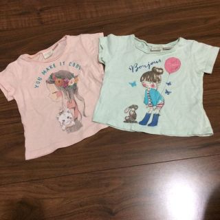 ザラキッズ(ZARA KIDS)のZARA babygirl 9/12 78と12/18 86半袖Tシャツセット(その他)