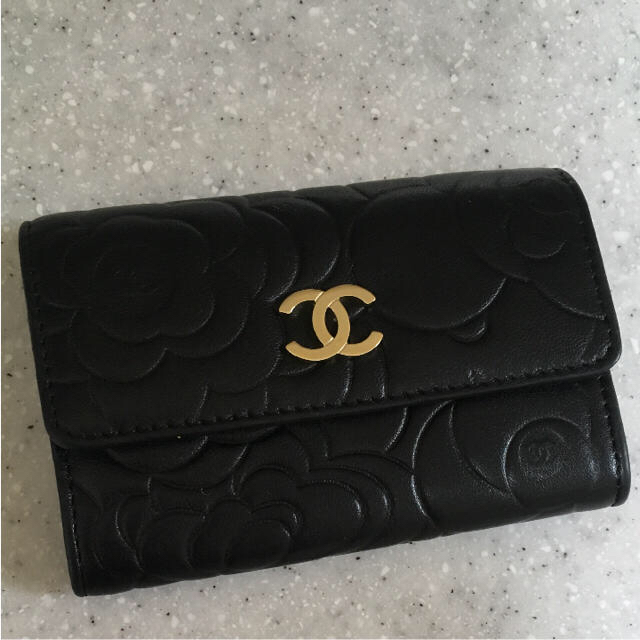 CHANEL シャネル カメリア 型押し 財布 コインケース カードケース 名刺