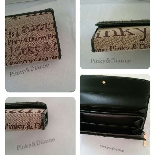 Pinky&Dianne(ピンキーアンドダイアン)のPinky  &  Dianne  ベージュジャガードXカーキレザー  長財布 レディースのファッション小物(財布)の商品写真