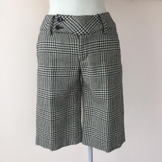 ユナイテッドアローズグリーンレーベルリラクシング(UNITED ARROWS green label relaxing)の美品◆グリーンレーベルリラクシング◆冬ウールハーフパンツ◆茶千鳥格子柄(ハーフパンツ)