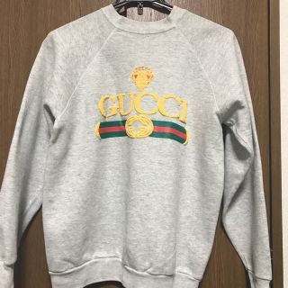 【美品！】90s GUCCI トレーナー(スウェット) グレー(スウェット)