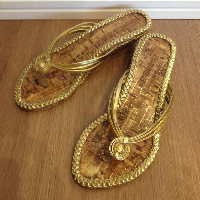 ゴールド夏サンダル レディースの靴/シューズ(サンダル)の商品写真