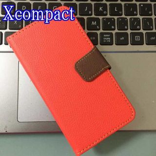 Xcompact レッド×ブラウン　ツートンカラー(Androidケース)