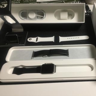 アップルウォッチ(Apple Watch)の最終値下げ！美品！初代アップルウォッチ スポーツ 38mm シルバー(腕時計(デジタル))