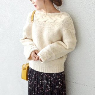 シップスフォーウィメン(SHIPS for women)の専用出品 SHIPS BLUESTORE:ネックケーブルニット◇【ホワイト】(ニット/セーター)