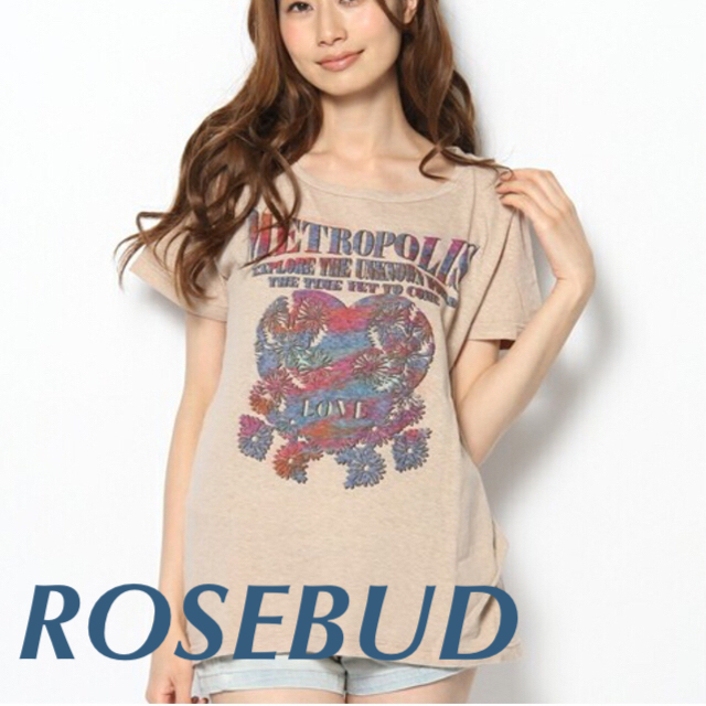 ROSE BUD(ローズバッド)の最安値！！プリントTシャツ レディースのトップス(Tシャツ(半袖/袖なし))の商品写真