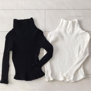 ザラ(ZARA)のZARA girl リブタートルネック  サイズ約110センチ 双子コーデ(Tシャツ/カットソー)