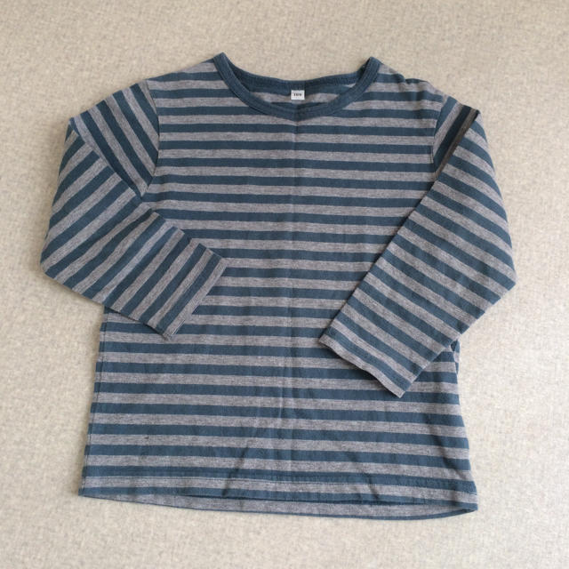 MUJI (無印良品)(ムジルシリョウヒン)の100 無印 ボーダーロンT キッズ/ベビー/マタニティのキッズ服男の子用(90cm~)(Tシャツ/カットソー)の商品写真