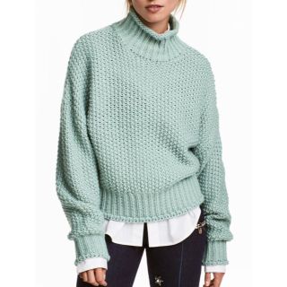 エイチアンドエイチ(H&H)のH&M チャンキーニット ミント お値下げ(ニット/セーター)