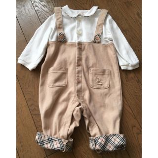 バーバリー(BURBERRY)のnanaさん専用 バーバリー サロペットデザインロンパース 70 80(ロンパース)