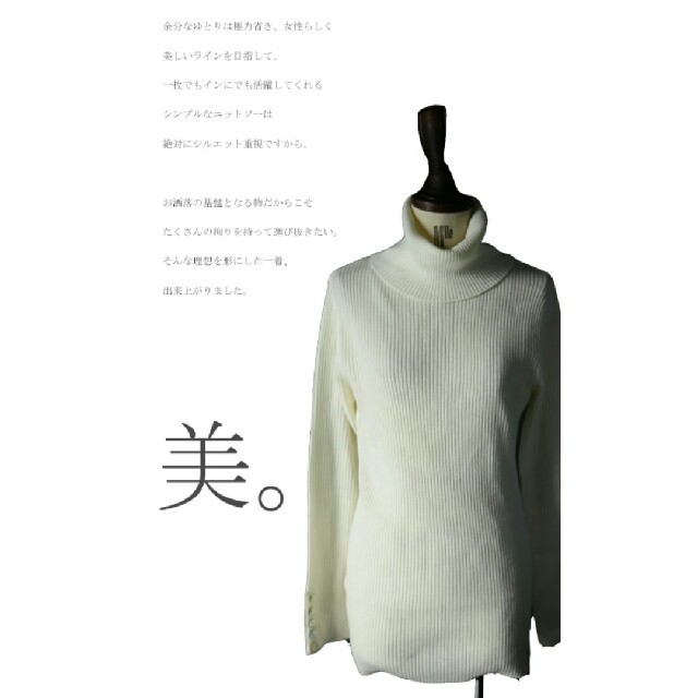 antiqua(アンティカ)の袖ボタン タートルネックニット レディースのトップス(ニット/セーター)の商品写真