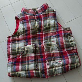 ベビーギャップ(babyGAP)の美品 babyGAP チェック中綿ベスト size 95(ジャケット/上着)