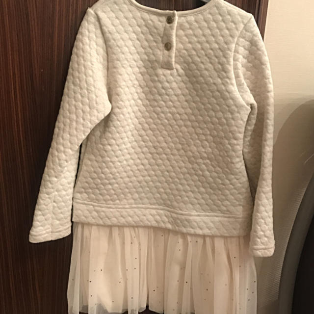 PETIT BATEAU(プチバトー)のプチバトー 17AW チュビックキルティングチュール切替ワンピース 4A 新品 キッズ/ベビー/マタニティのキッズ服女の子用(90cm~)(ワンピース)の商品写真