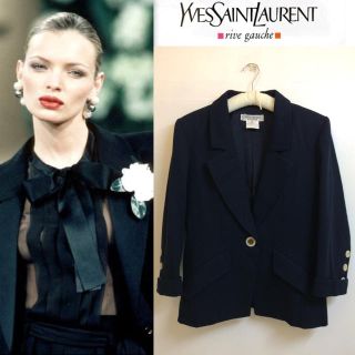 サンローラン(Saint Laurent)のYVES SAINT LAURENT ヴィンテージ フランス製 ウールジャケット(テーラードジャケット)