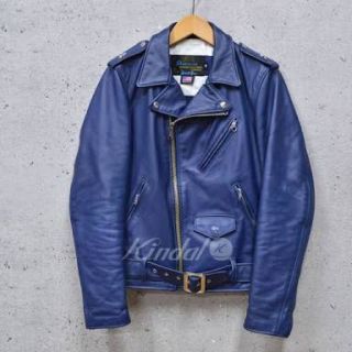 ショット ライダースジャケット(メンズ)(ブルー・ネイビー/青色系)の