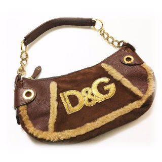 ドルチェアンドガッバーナ(DOLCE&GABBANA)のD&G ドルチェ＆ガッバーナ ムートンバッグ もこもこ スウェード 美品(クラッチバッグ)