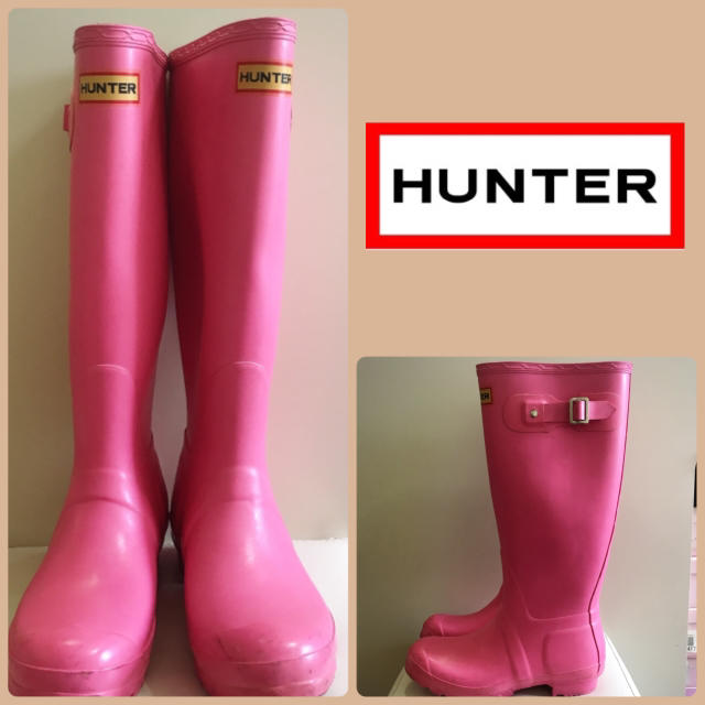 HUNTER(ハンター)のHUNTER♡ポップピンク ロングレインブーツ♡ レディースの靴/シューズ(レインブーツ/長靴)の商品写真