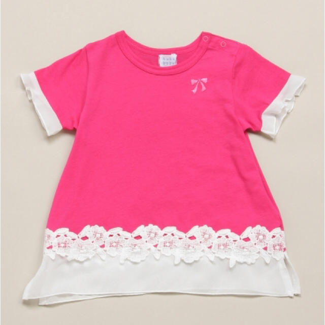 hakka baby(ハッカベビー)のシフォン花柄 半袖Tシャツ  キッズ/ベビー/マタニティのキッズ服女の子用(90cm~)(Tシャツ/カットソー)の商品写真