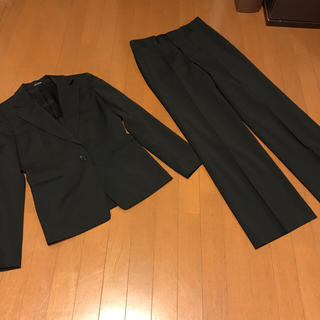 コムサデモード(COMME CA DU MODE)の超美品コムサデモード 美形ウールパンツスーツ レディース 13号 黒(スーツ)