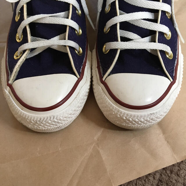 CONVERSE(コンバース)のconverse★ハイカット★美品★used★USオリジナル★ネイビ★ゴールド★ レディースの靴/シューズ(スニーカー)の商品写真