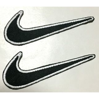 1 NIKE ナイキ ロゴ ワッペン  黒 ２枚セット (各種パーツ)