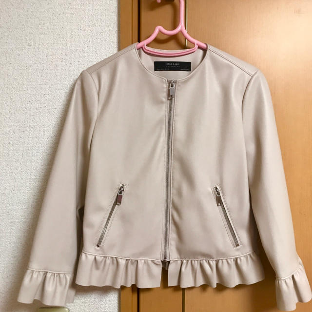 新品未使用　ZARA フェイクレザージャケット　ベージュ