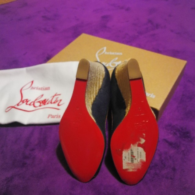 Christian Louboutin(クリスチャンルブタン)のルブタン  デニム ウェッジソール パンプス 38 レディースの靴/シューズ(ハイヒール/パンプス)の商品写真