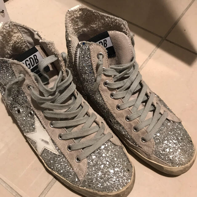 GOLDEN GOOSE スニーカー シルバー ラメ ハイカット 38靴/シューズ